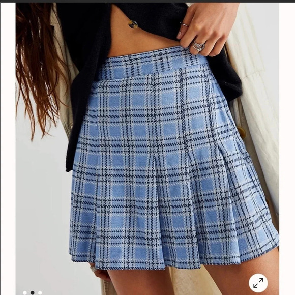 Free People Dresses & Skirts - Free People Honey Pleated Skirt Blue Ocean